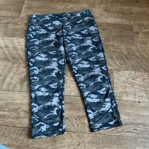 Fabletics camo leggings with hidden hem pocket